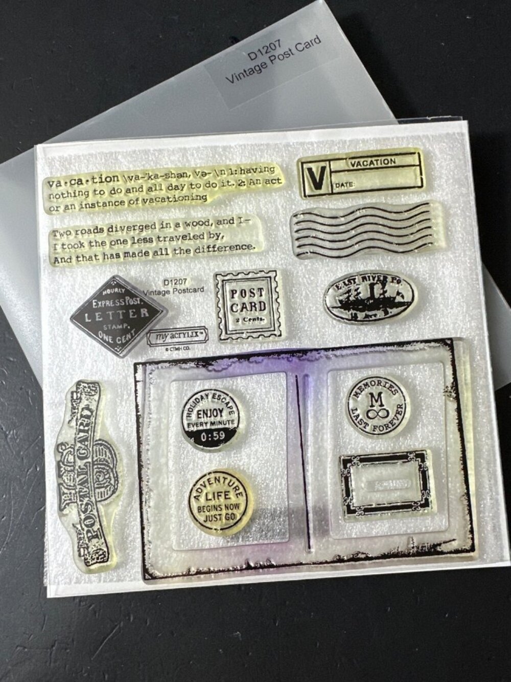 D1207 CTMH Vintage Postcard Acrylic Stamps